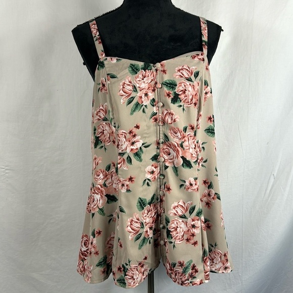 torrid Tops - Torrid Babydoll Floral Blouse with Buttons